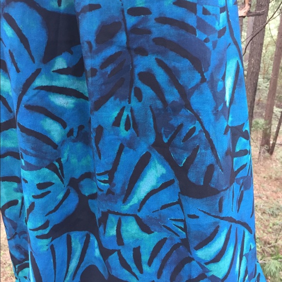 I .Madeline turquoise tropical print shades of the blue shift flowy halter dress - Picture 7 of 15
